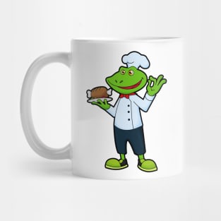 Frog as Cook with Serving plate & Chicken Mug